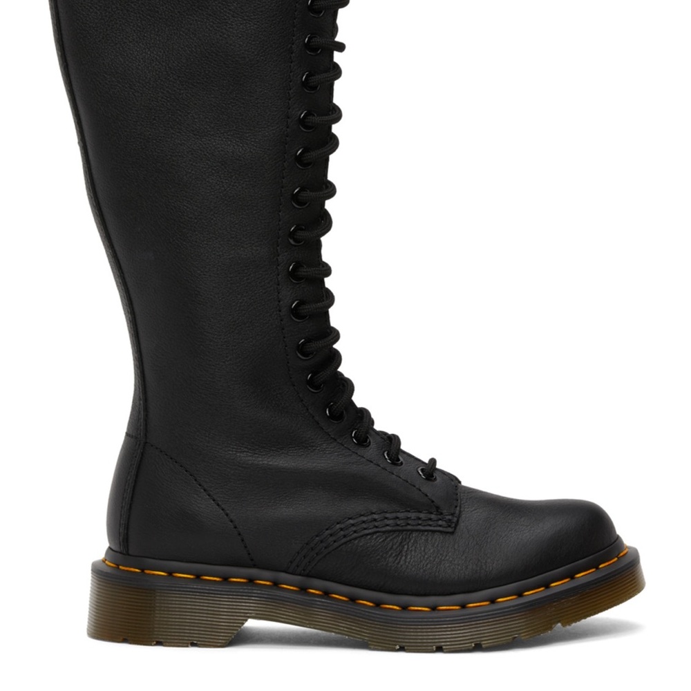 Dr. Martens Black Lace-Up Knee-High Boots
